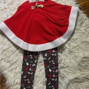 Red and White Cape with Festive Leggings